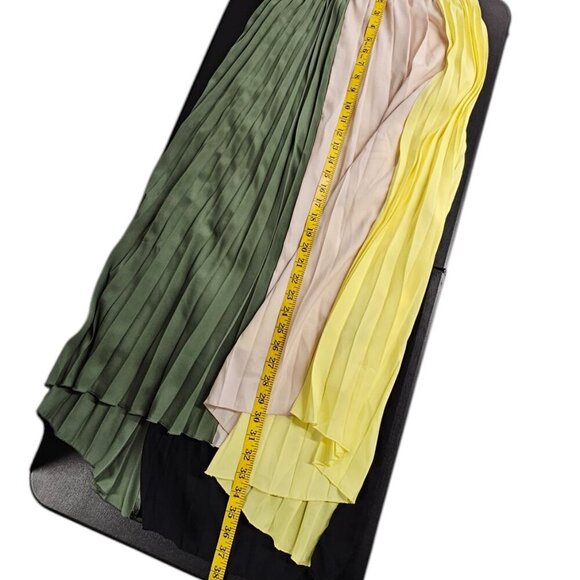 Anthropologie Pleated Colorblock Midi Skirt, Pull On, Summer, Lined, Size S, NWT - Picture 5 of 8